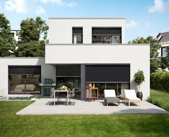 Motorised wind-resistant roller blind brochure reference