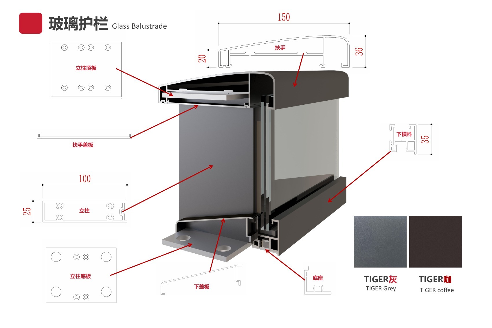 Glass Balustrades catalogue profiles and components